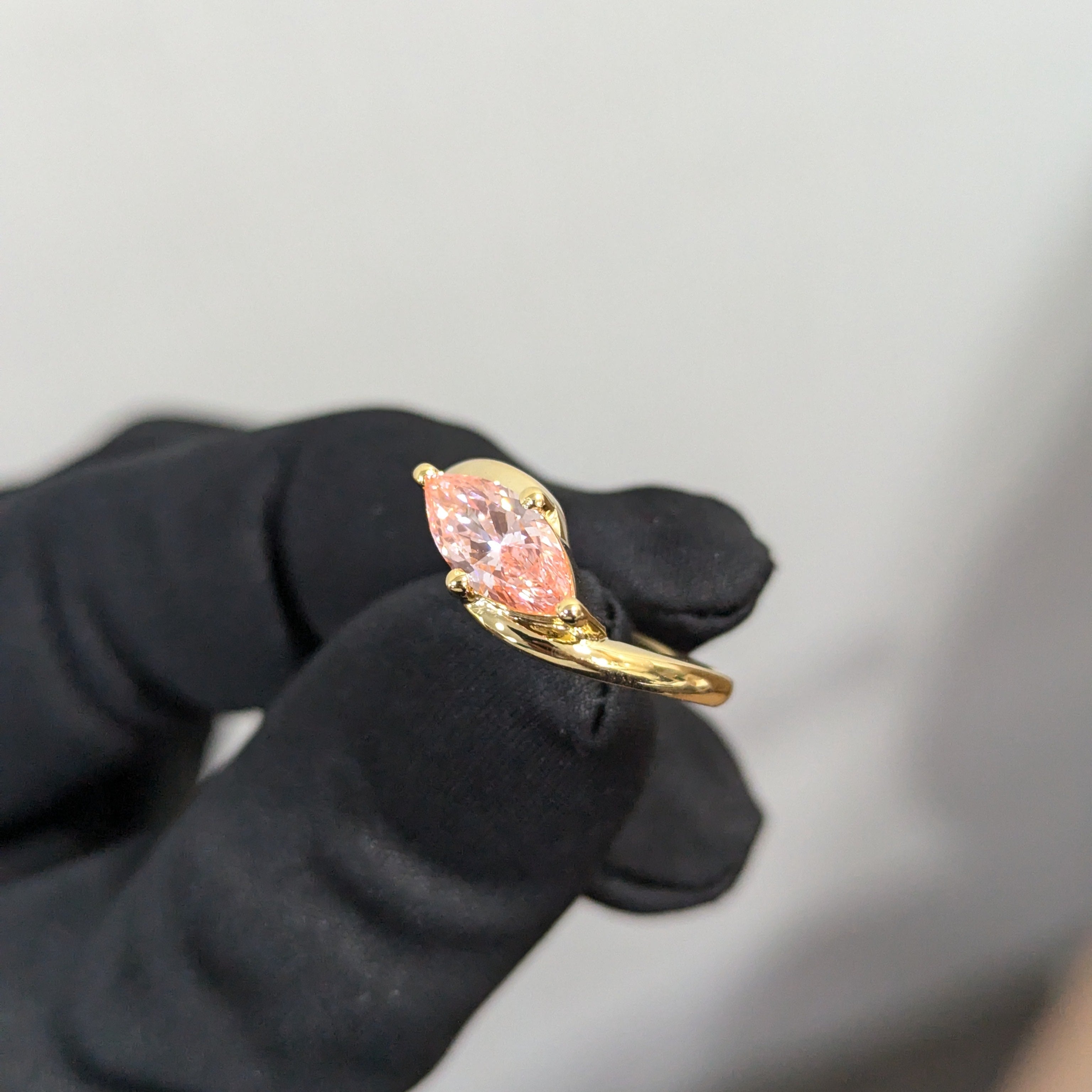 Marquise 1.30ct Fancy Pink Lab Grown Diamond, Rapture Engagement Ring, VS Clarity - IGI Certificate