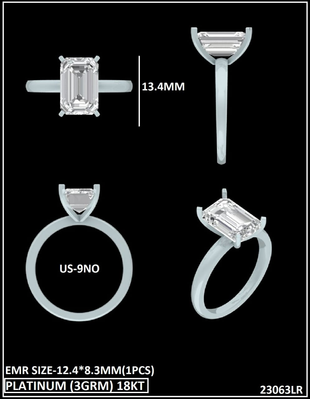 5.59 CARATS EMERALD CUT LAB GROWN DIAMOND,F COLOE VS1 CLARITY