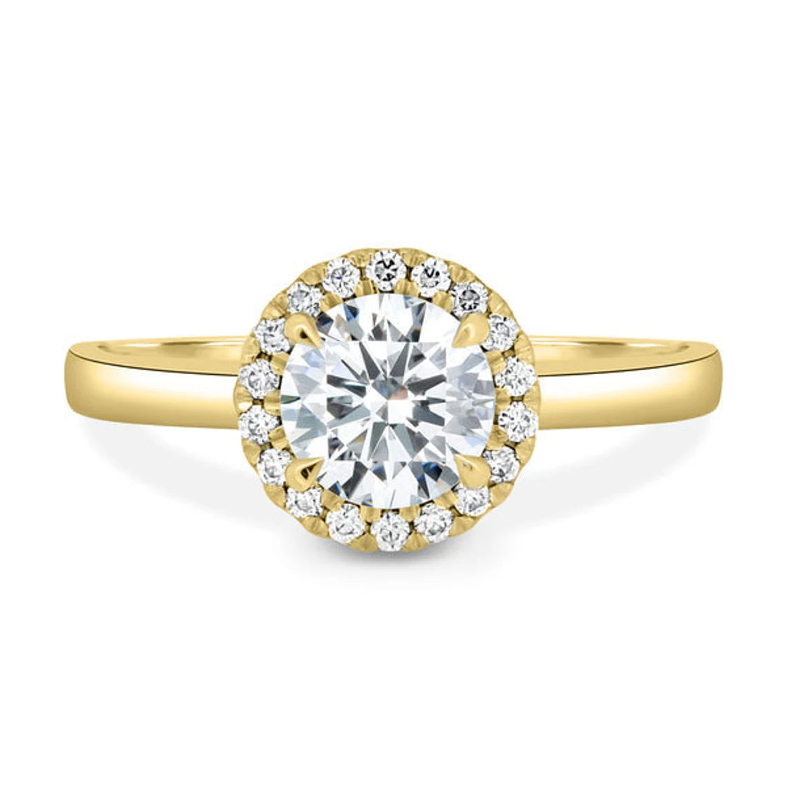 Round 1.50tcw Lab Grown Diamond Halo-Style Engagement diamond ring, EF Color, VS Clarity