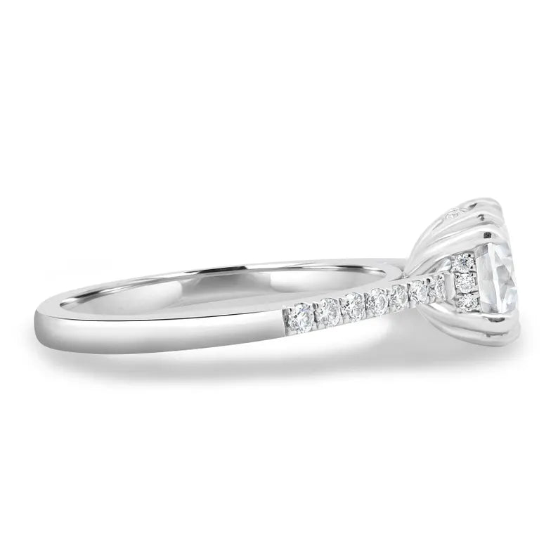 Round 2.5tcw Lab Grown Diamond Pave Anniversary gift Engagement ring, EF Color, VS Clarity