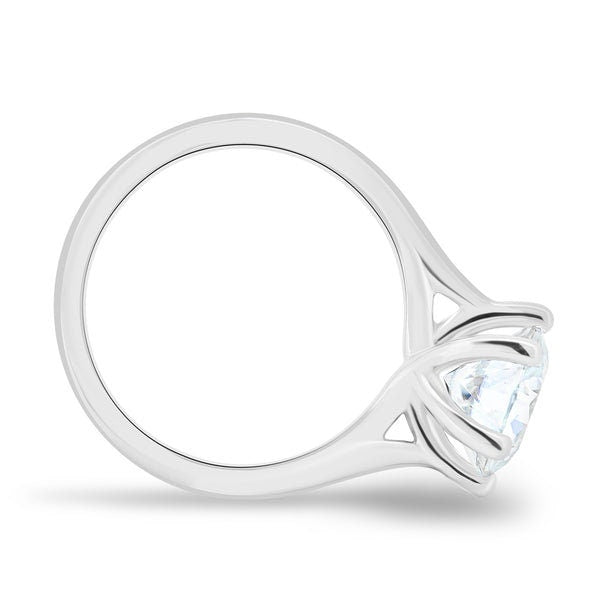 Round 2.00ct Lab Grown Diamond Cathedral Solitaire Engagement ring, EF Color, VS Clarity