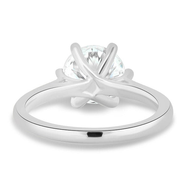 Round 2.00ct Lab Grown Diamond Cathedral Solitaire Engagement ring, EF Color, VS Clarity