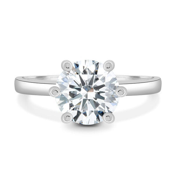 Round 2.00ct Lab Grown Diamond Cathedral Solitaire Engagement ring, EF Color, VS Clarity