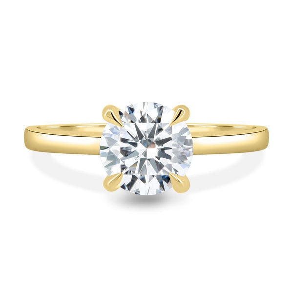 Round 1.8tcw Lab Created diamond,  EF Color, VS Clarity, Solitaire Hidden Halo Engagement ring