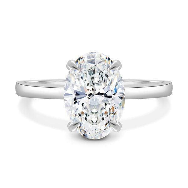 Oval 3.60tcw Lab Grown Diamond  Hidden Halo-Style Engagement Ring, EF Color VS Clarity