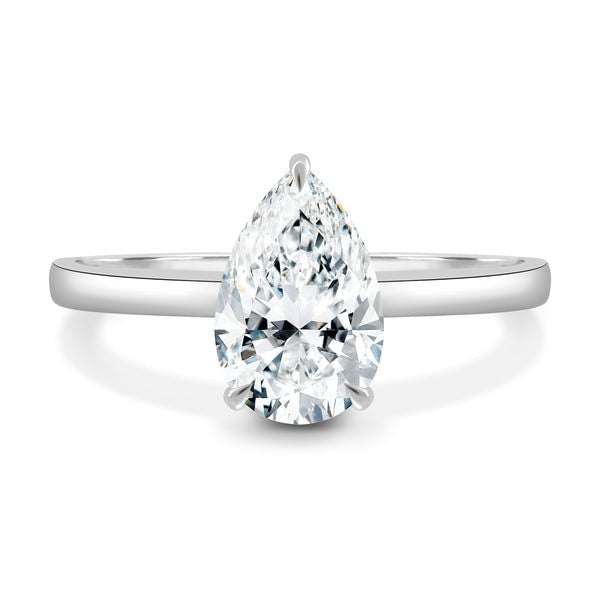 Pear 1.5ct IGI certified, EF Color, VS Clarity, Lab Diamond Solitaire Engagement ring