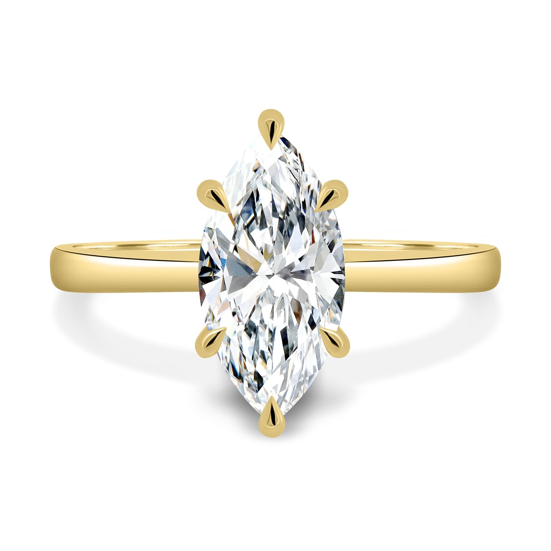 Marquise 2.20ct Lab Grown Diamond 6 Claw Solitaire Engagement ring, EF Color, VS Clarity