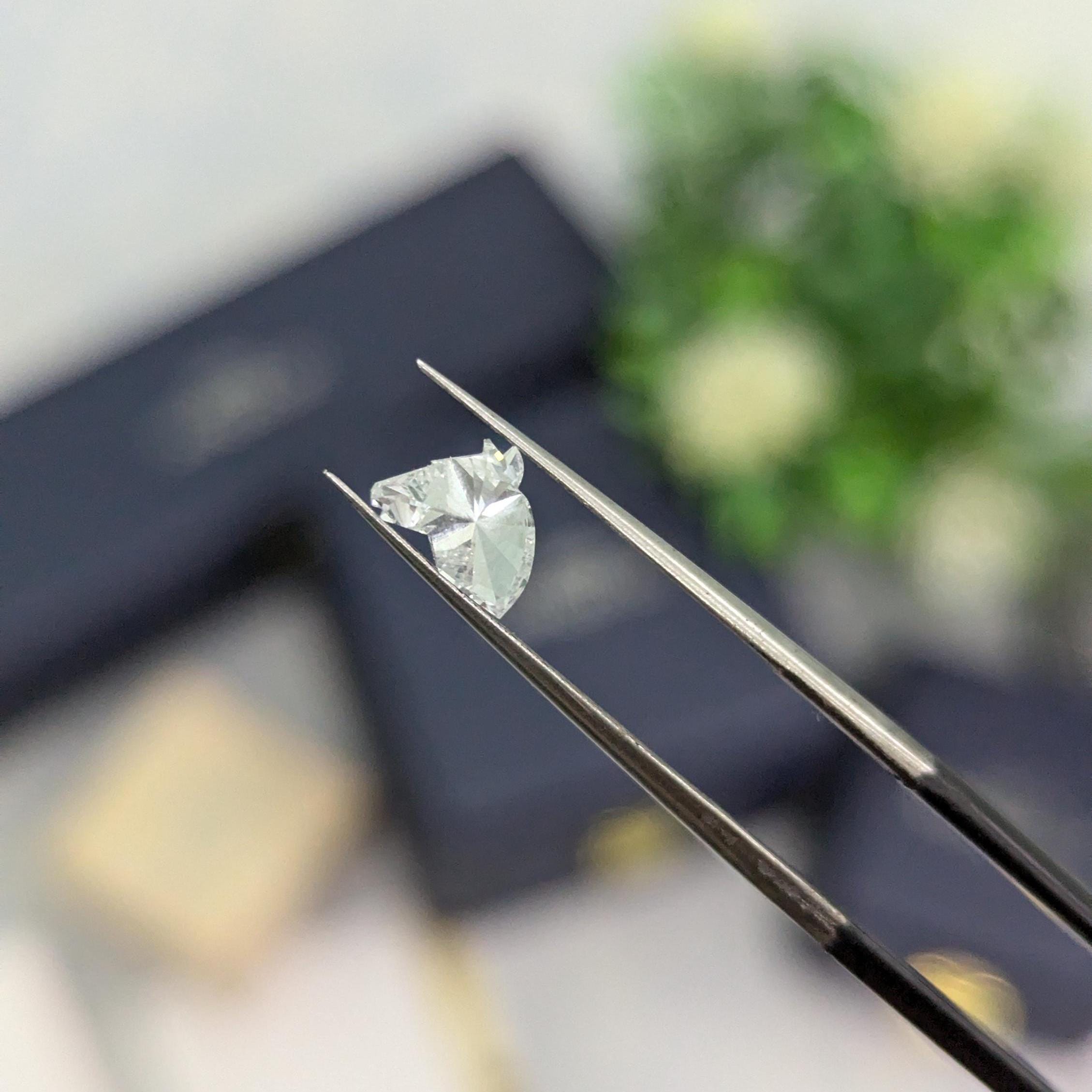 1.00ct Horse Head Shape Lab Grown Diamond, fancy Unique Diamond, EF Color, VS Clarity - IGI Certificate