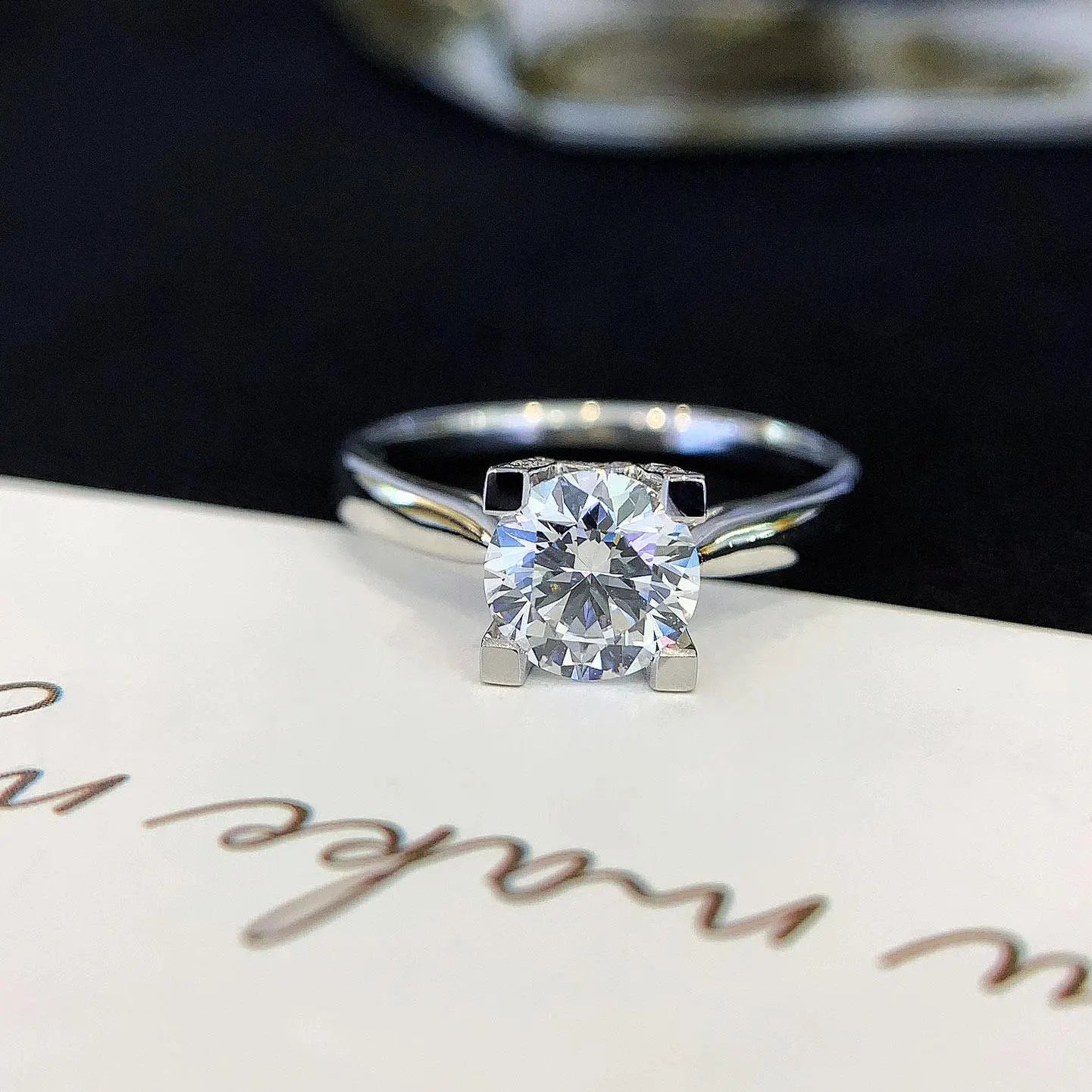 Round 1.10tcw Lab Grown Diamond Solitaire Pave Unique Design Engagement Ring,  EF Color, VS Clarity - IGI Certified