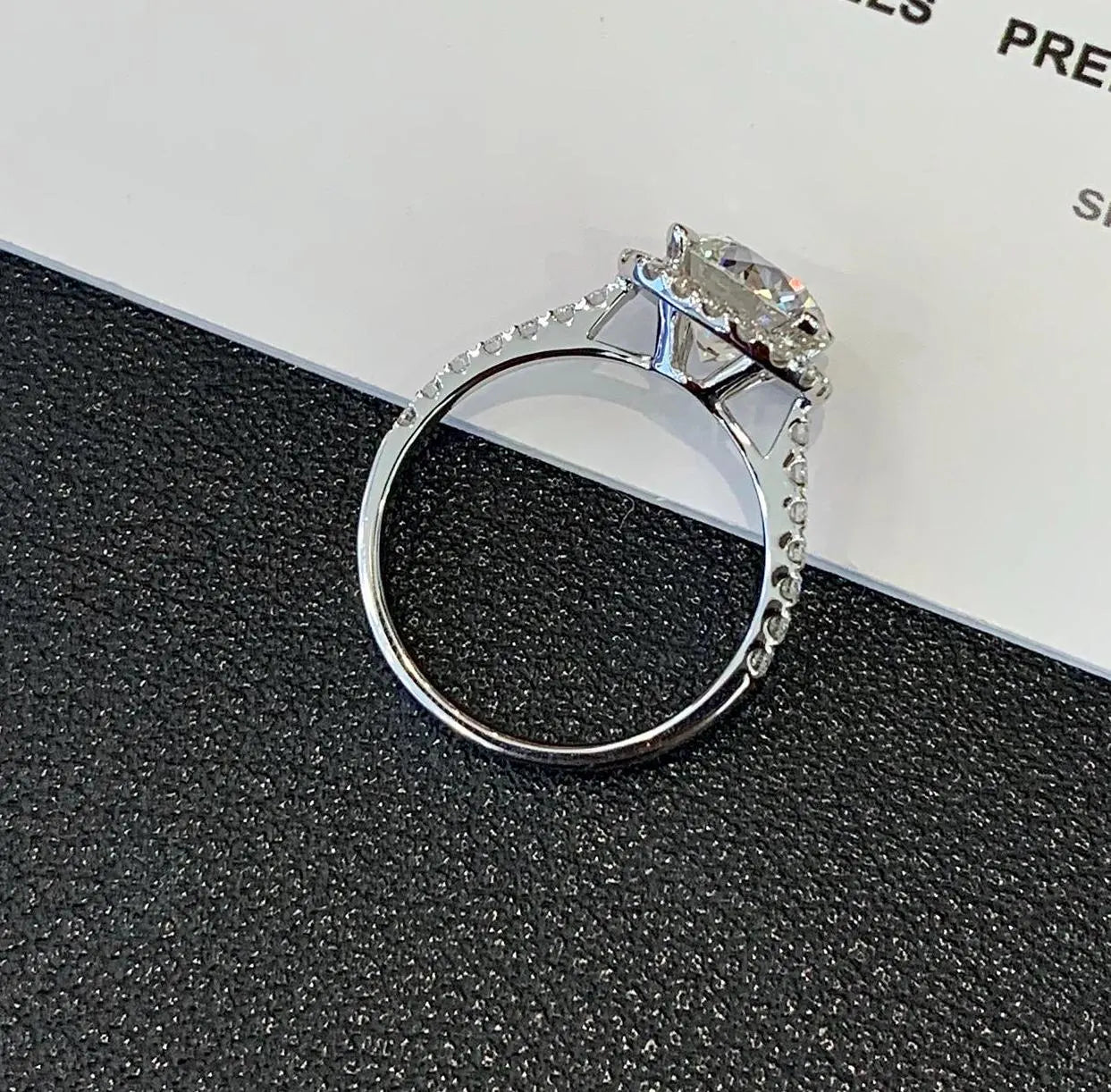 Round 2.80tcw Lab Grown Diamond Halo Cathedral Shank Engagement Ring, EF Color, VS Clarity - IGI Certified