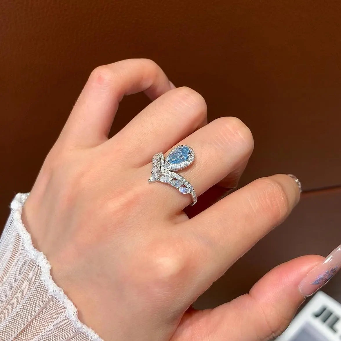 Fancy Pear 2.30tcw Lab Grown Diamond Halo With Unique Design Engagement Ring, EF Color, VS Clarity - IGI Certified