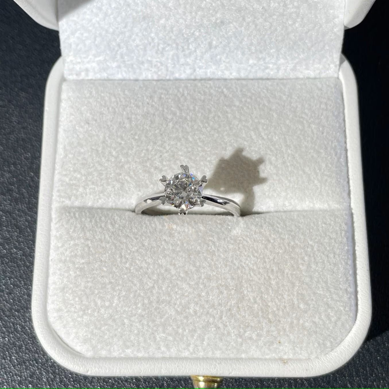 Round 1.50ct Lab Grown Diamond Six Heart Shape Claw Solitaire Pave Engagement Ring, EF Color, VS Clarity - IGI Certified