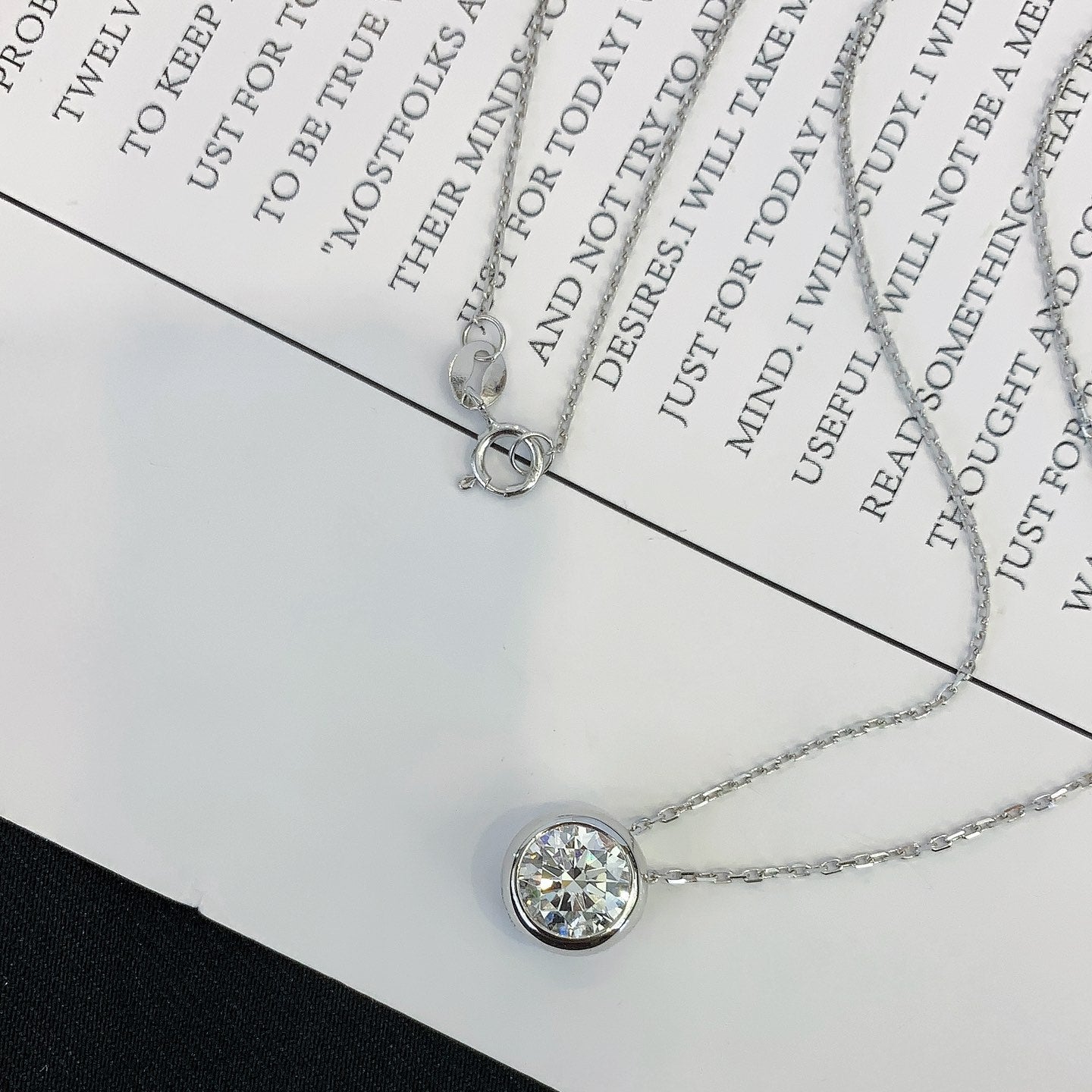 Round 1.00ct Lab Grown Diamond Bezel Style Necklace, EF Color, VS Clarity - IGI Certified Necklace