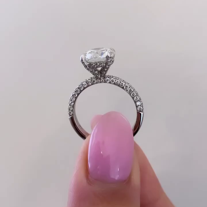 Round 2.50tcw Lab Grown Diamond Hidden Halo Engagement Ring, EF Color, VS Clarity - IGI Certified